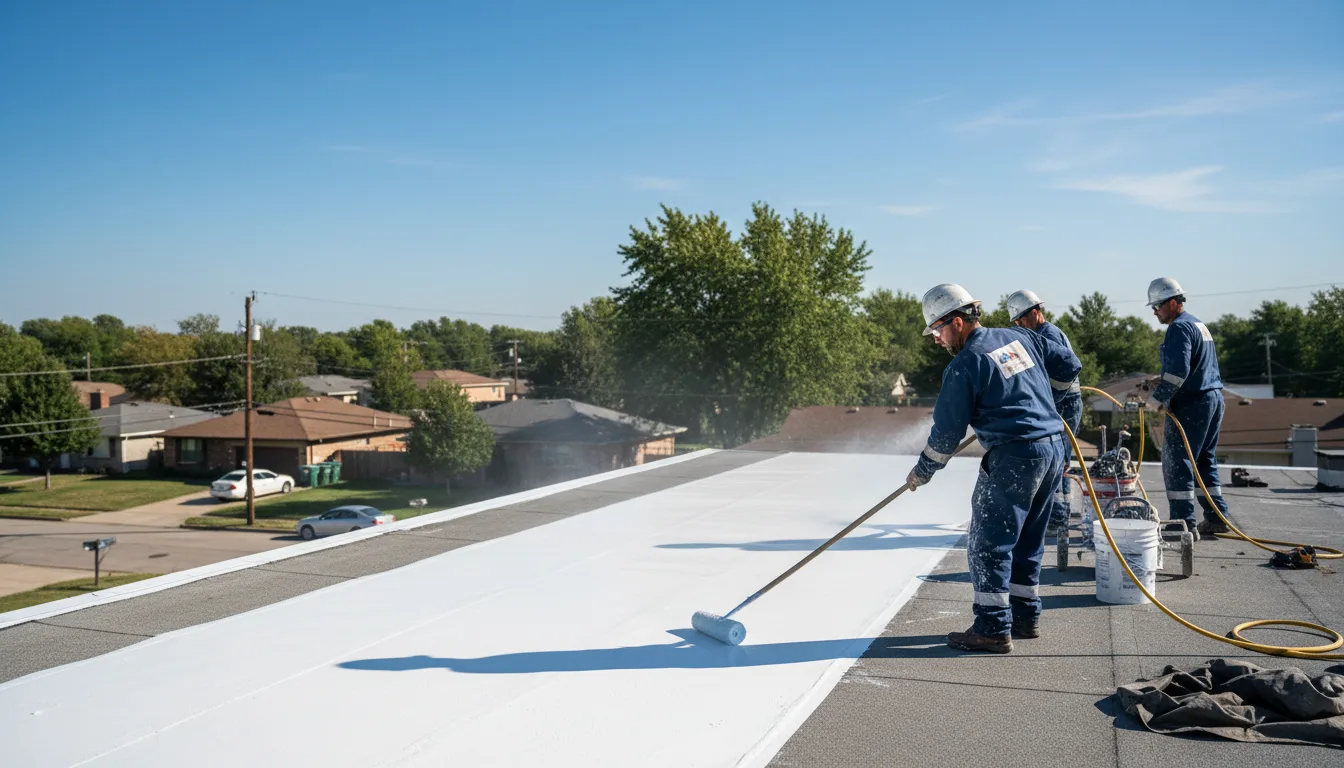 Commercial roof coating in Petrolia, TX near me